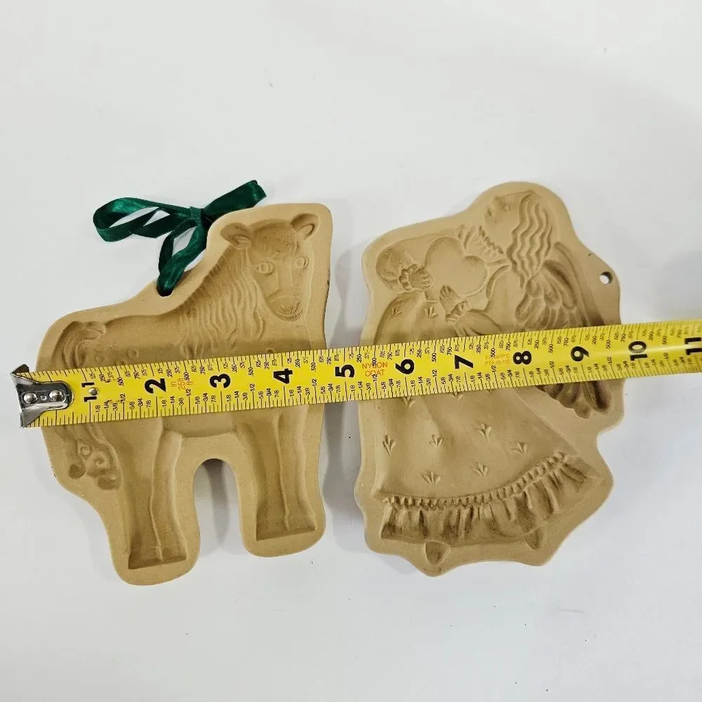 Vintage Brown Bag Cookie Art Cookie Mold 1991 1987 Retired Designs Angel & Horse